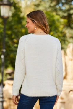 Cream Pointelle Pearl Embellished Jumper 8 Cream Pointelle Pearl Embellished Jumper -Opal & Oak Store web 2309 08 a23op004eu0001 a23tk183nl0001 a21bd004in0007 08 179