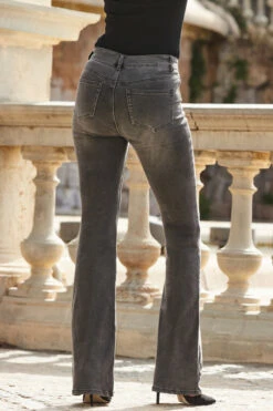 Charcoal Grey Kick Flare Jeans -Opal & Oak Store web 2309 129 s22bd090gy0016 s23ol007bk0001 129 221