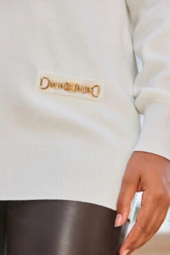 Ivory Fine Knit Gold Chain Pocket Detail Jumper -Opal & Oak Store web 2309 137 a23tk139nl0001 a23bd005in006w 137 242