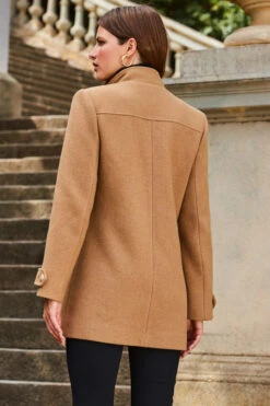 Camel Coat With Gold Button Detail -Opal & Oak Store web 2309 140 a23ow002bn0002 140 176