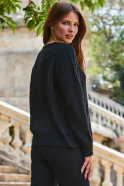 Black Gold Chain Detail Jumper 8 Black Gold Chain Detail Jumper -Opal & Oak Store web 2309 141 a23ow021bk0001 141 128