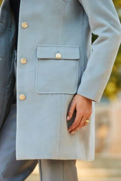 Light Grey Button Detail Coat With Faux Fur Collar 16 Light Grey Button Detail Coat With Faux Fur Collar -Opal & Oak Store web 2309 144 a23ow015gy0003 144 371