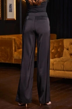 Black Satin Wide Leg Trousers -Opal & Oak Store web 2309 195 a23tj080bk0001 a23bw017bk0001 195 081 1