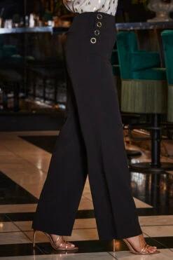 Black Eyelet Detail Wide Leg Trousers 6 Black Eyelet Detail Wide Leg Trousers -Opal & Oak Store web 2309 211 a23tw092cm0002 211 129