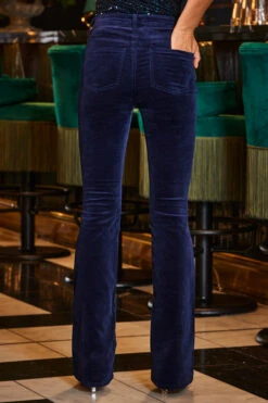 Midnight Blue Velvet Kick Flare Jeans -Opal & Oak Store web 2309 227 a20tw003bl0001 a22bd009be0028 227 119