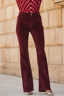 Wine Velvet Kick Flare Jeans -Opal & Oak Store web 2309 22 a23tw109rd0021 a22bd009rd0011 22 280