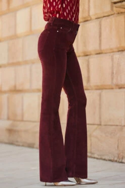 Wine Velvet Kick Flare Jeans -Opal & Oak Store web 2309 22 a23tw109rd0021 a22bd009rd0011 22 285