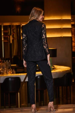 Black Premium Lace Detail Tuxedo Trousers -Opal & Oak Store web 2309 53 s23bw003bk0001 s23ow034bk0001 53 288 1