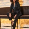 Black Sequin Premium Tuxedo Blazer