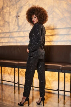 Black Sequin Premium Tapered Leg Trousers -Opal & Oak Store web 2309 56 a23ow036bk0001 a23bw022bk0001 s23tj137bk0001 56 184 1