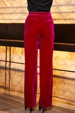 Raspberry Pink Velvet Wide Leg Trousers -Opal & Oak Store web 2309 67 a23bw018pk0026 a23ow051pk0026 67 173