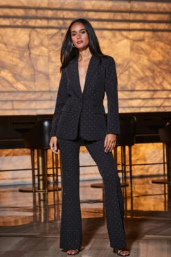 Black Luxury Sparkling Diamante Stud Blazer -Opal & Oak Store web 2309 71 a23ow037bk0001 a23bw007bk0001 s23tw089bk0001 71 015