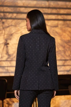 Black Luxury Sparkling Diamante Stud Blazer -Opal & Oak Store web 2309 71 a23ow037bk0001 a23bw007bk0001 s23tw089bk0001 71 076