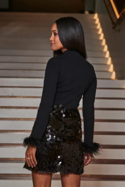 Black Feather Cuff Ribbed Knit Jumper 10 Black Feather Cuff Ribbed Knit Jumper -Opal & Oak Store web 2309 85 a22ow035bk0001 a23sw001bk0001 a23tk285bk0001 85 171