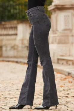 Charcoal Grey Button Front Kick Flare Jeans -Opal & Oak Store web 2310 25 a22bd024gy0016 a23tk107gy004m 25 130