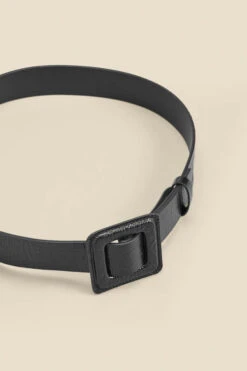 Black Croc Leather Belt With Buckle -Opal & Oak Store web 2310 box a23ac044bk0001 b