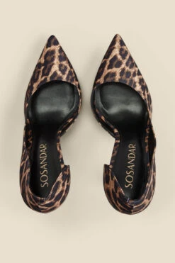 Leopard Print Cut Out Detail Stiletto Heel Court Shoes -Opal & Oak Store web 2310 box a23fw059nlbn01 c rt