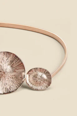 Gold Hammered Round Double Clasp Belt -Opal & Oak Store web 2311 box a23ac100mc0003 c