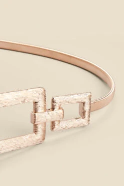 Gold Hammered Square Buckle Belt -Opal & Oak Store web 2311 box a23ac101mc0003 c