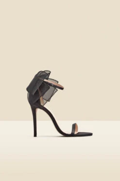 Black Stunning Bow Detail Stiletto Sandal -Opal & Oak Store web 2311 box a23fw085bk0001 a