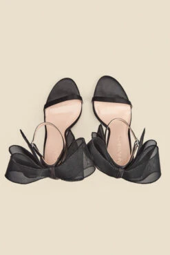 Black Stunning Bow Detail Stiletto Sandal -Opal & Oak Store web 2311 box a23fw085bk0001 c