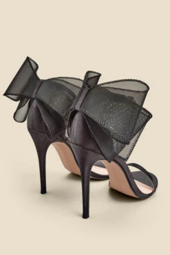 Black Stunning Bow Detail Stiletto Sandal -Opal & Oak Store web 2311 box a23fw085bk0001 d