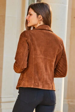 Tan Suede Biker Jacket -Opal & Oak Store web 26 s23ol011bn0004 213