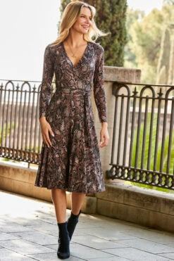 Animal Print Faux Wrap Midi Jersey Dress -Opal & Oak Store web 30 a20dj065sebn01 029