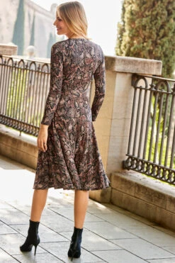 Animal Print Faux Wrap Midi Jersey Dress -Opal & Oak Store web 30 a20dj065sebn01 131