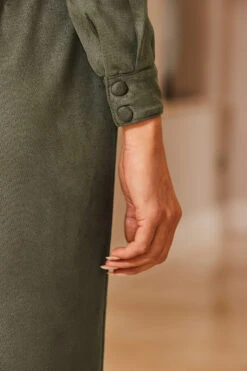 Khaki Green Faux Suede Shirt Dress -Opal & Oak Store web 34 a22dp005gn0002 116 khaki rt