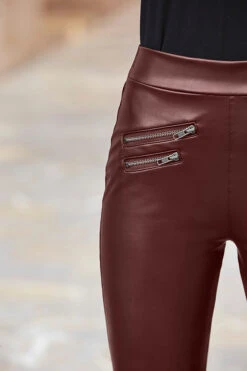 Burgundy Leather Look Premium Leggings -Opal & Oak Store web 38 a19bp002rd0004 38 266 rc rt