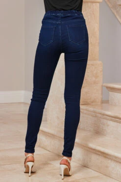 Dark Indigo Zip Detail Jeggings -Opal & Oak Store web 44 s23tj021pk0020 s23bd011io003w 245