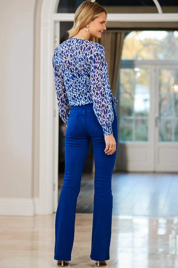 Cobalt Blue Kick Flare Jeans 6 Cobalt Blue Kick Flare Jeans - Image 6