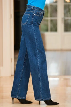 Indigo Blue Wide Leg Jeans -Opal & Oak Store web 48 s22bd002in002w s23tk624nl0001 099