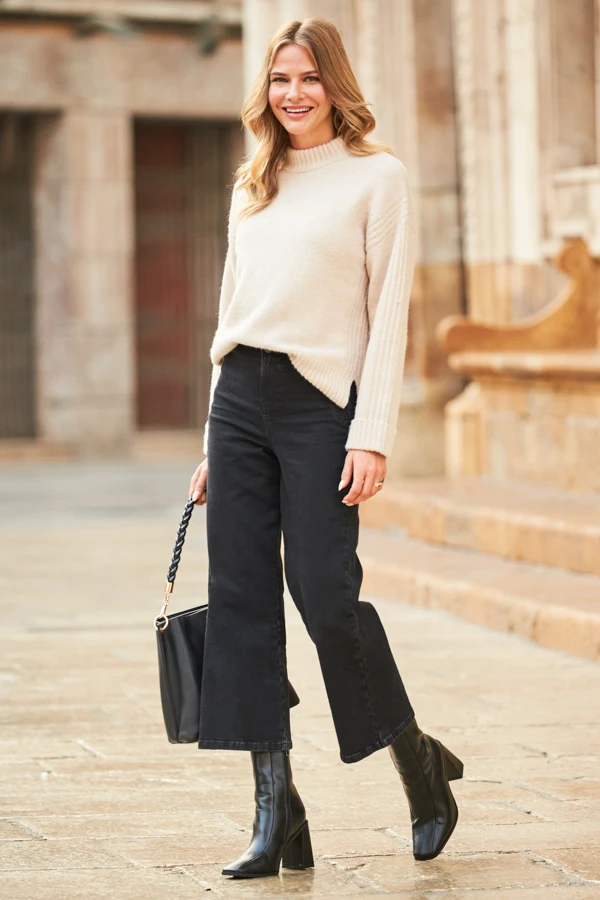 Cream Metallic Turtleneck Cable Detail Jumper 5 Cream Metallic Turtleneck Cable Detail Jumper - Image 5