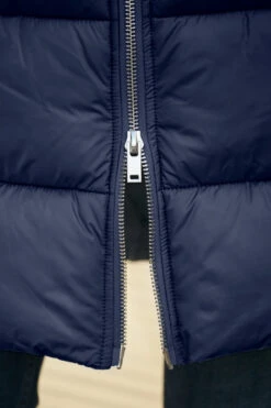 Navy Blue Faux Fur Trim Luxe Longline Padded Coat -Opal & Oak Store web 58 s22ow009be 187 navy rt2