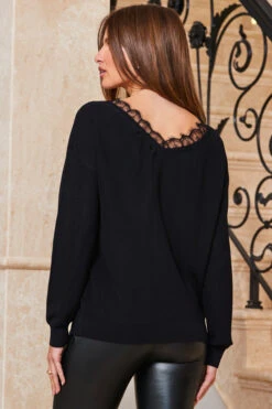Black Lace Trim Jumper -Opal & Oak Store web 59 s23tk875bk0001 133