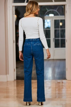 Mid Blue Wide Leg Pocket Detail Jeans -Opal & Oak Store web 65 a22bd016be0010 s23tk851be0009 069