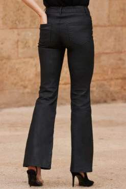 Black Coated Kick Flare Jeans -Opal & Oak Store web 71 s23tw011grmm01 a22bd005bk0001 315 1 1