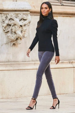 Grey Velvet Skinny Jeans -Opal & Oak Store web 79 a21tk581bk a20bd008gy 244