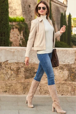 Ecru Collared Leather Jacket -Opal & Oak Store web 88 a22ol003eu0001 a20tk008nl0001 214