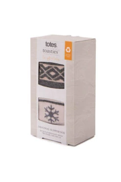 Grey & Pink Snowflake Print Totes Two Pack Slipper Socks -Opal & Oak Store web a23ac053mi0001 4