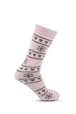 Grey & Pink Snowflake Print Totes Two Pack Slipper Socks -Opal & Oak Store web a23ac053mi0001 6