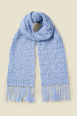 Bella Pale Blue Chunky Knitted Scarf