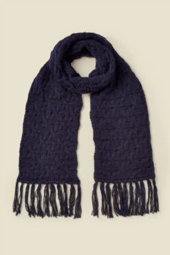 Bella Navy Blue Chunky Knitted Scarf
