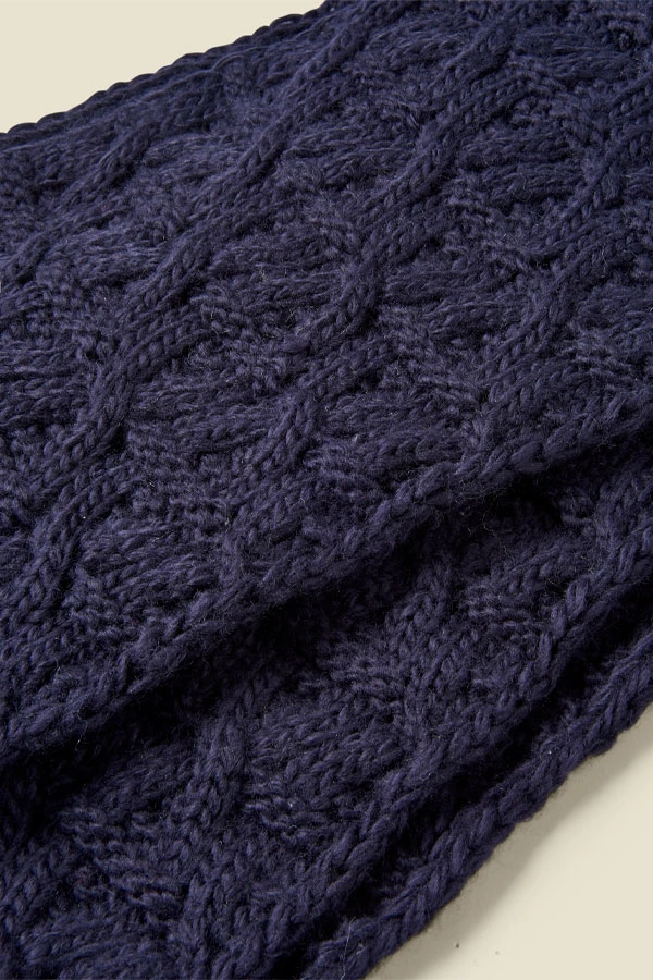 Bella Navy Blue Chunky Knitted Scarf 2 Bella Navy Blue Chunky Knitted Scarf - Image 2