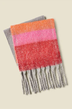 Grey, Pink & Red Ultra Soft Oversized Scarf -Opal & Oak Store web a21ac073mi0001