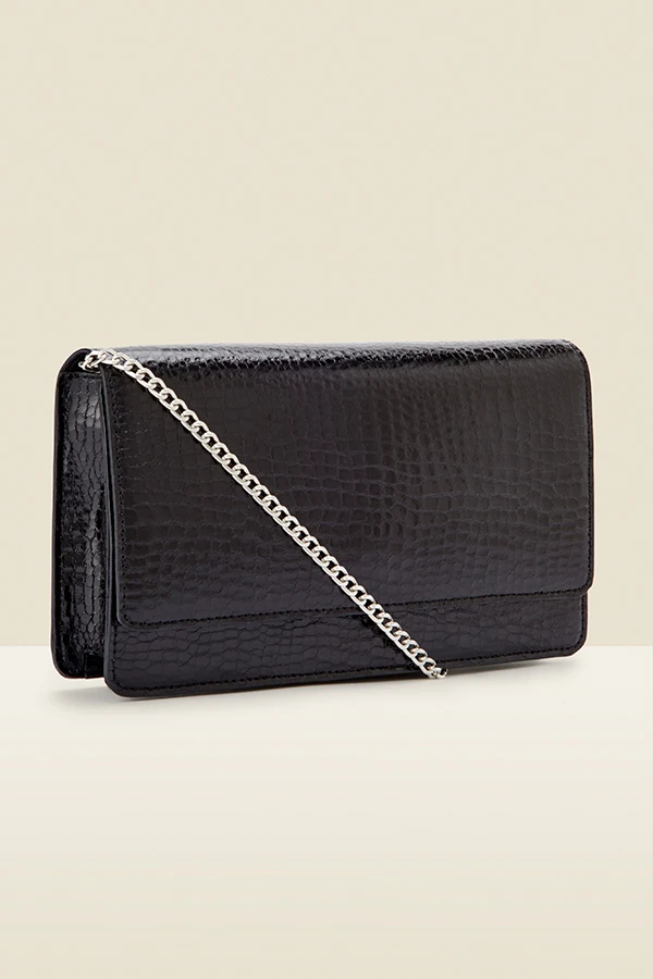 Black Snake Faux Leather Clutch Bag 2 Black Snake Faux Leather Clutch Bag - Image 2