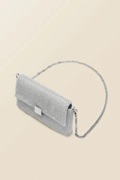 Silver Embellished Clasp Detail Soft Clutch Bag -Opal & Oak Store web a22ac004mc d