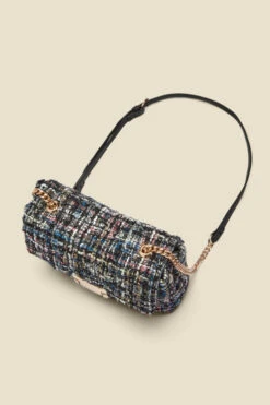 Black Boucle Clasp Detail Cross Body Bag -Opal & Oak Store web a22ac010bk c